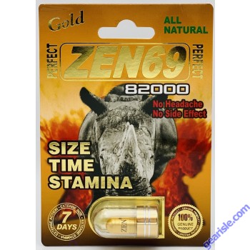 All Natural Perfect Zen69 82000 Male Enhancement Gold Pill