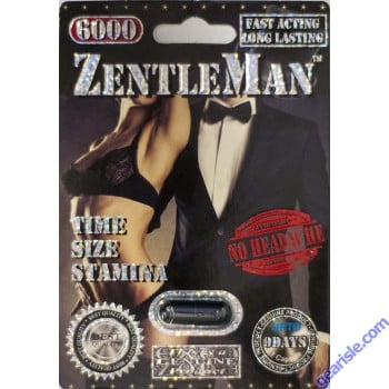 ZentleMan Black 60000 Type Z6 Genuine Male Sexual Enhancer Pill front