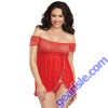 Dreamgirl 10060X Queen French Kiss Babydoll Red