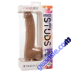 CalExotics Silicone Studs Life-like 8" Suction Cup Brown Dildo 