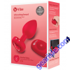 B Vibe Vibrating Heart Shape Jewel Plug Red M/L Silicone