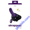 Vedo Strapped Rechargeable Vibrating Strap On Dildo Deep Purple