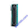 Mod Wand Ribbed Vibrator Black Silicone Suction Cup