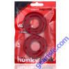 Oxballs Hunkyjunk Stiffy Bulge 2 Pack Silicone Cock Ring Cherry Ice