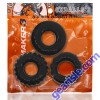 Cock Ring Kit Bonemaker 3 Pack Stretchy Black Oxballs