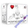 Glass Anal Plug Set Red Heart Gem A&E Waterproof
