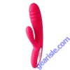 Svakom Adonis Ribbed Warming Rechargeable Rabbit Plum Red Vibrator