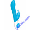 Rabbit Beaded G-Spot Vibe Rechargeable Silicone Waterproof Blue