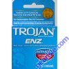 Trojan ENZ Premium Spermicidal Lubricated Condom Blue 3 Condoms