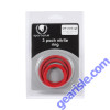 Spartacus Nitrile Durable Flexible Cock Ring Set 1.25 1.5 2" Red