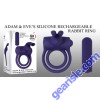Adam Eve Silicone Vibrating Rechargeable Rabbit Couple Cock Ring