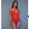Bewicked Bettany Red Bodysuit Non Padded Cups Adjustable Straps