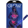 Fantasy Lingerie Glow Sweet Escape Open Cup Bra Set Neon Pink 