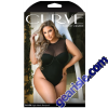 Curve Fantasy Lingerie Raven High Neck Bodysuit Black Snap Crotch