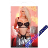 Vibes Fantasy Lingerie Fuck Off Lace Halter Bra Cutout Panty Black 