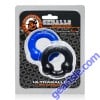 Oxballs Cock Ring Set Ultraballs 2 Pack Black Police Blue