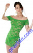 Romantic Stretch Bright Green Lace Mini Dress