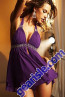 Womens Sheer Purple Babydoll Sexy 2 Piece Night & Panty New Nightie 5157