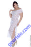Vx Intimates 6057 Romantic Stretch Lace Long Dress With Sleeves Lingerie