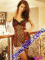 Sexy Baby Doll Black/ Red Lace Costume 8559