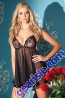 BW 1337 Sheer Mesh Babydoll With Lace Cups And Thong Women Sexy Lingerie