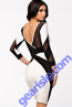 Geometric Bodycon Dress - Black and White / Low Back 9196 Lingerie