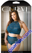 Fantasy Lingerie Shay Lace Halter Bra Top Crotchless Panty Teal