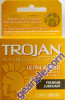 Trojan Stimulations Ultra Ribbed Premium Lubricated Condom Yellow