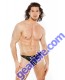 Allure Men Wet Look Zipper Thong One Size
