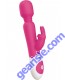 The Rabbit Wand Silicone Usb Rechargeable Dual Vibe Splashproof Hot Pink