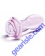 Glas 5" Rosebud Glass Handblown Butt Plug Pink under