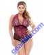 Sherry Two Tone Lace Halter Teddy Curve P224