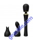 Zalo Kyro Rechargeable Wand Massager Obsidian Black heads