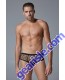 Luca Men’s Star Brief Mid Rise Ultra Sheer Full Mesh Back front pose