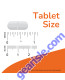 Chlorella 1000 mg 120 Tablets tablet size comparison chart