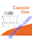 PABA 500 mg 100 Veg Capsules capsule size comparison chart
