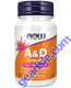 Vitamin A & D 10,000/400 IU 100 Softgels, front of bottle