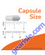 Vitamin B-100 100 Veg Capsules capsule size comparison chart