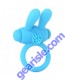 Neon Rabbit Ring Vibrating Blue Silicone Pipedream