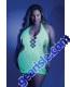 Fantasy Lingerie Glow Shock Value Halter Fishnet Dress Neon Green qb