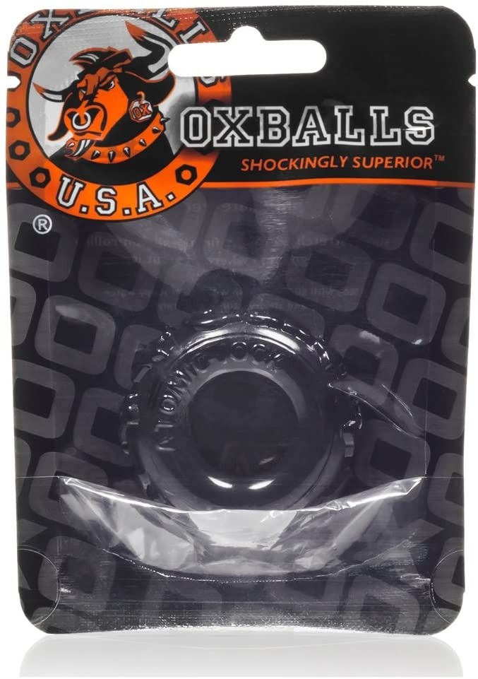 Oxballs Jelly Bean cock ring in black thermoplastic rubber