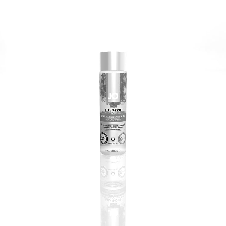 Jo All-In-One fragrance-free silicone-based massage glide bottle