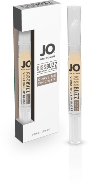 JO Kissbuzz Crave Me Chocolate vibrating lip gloss tube