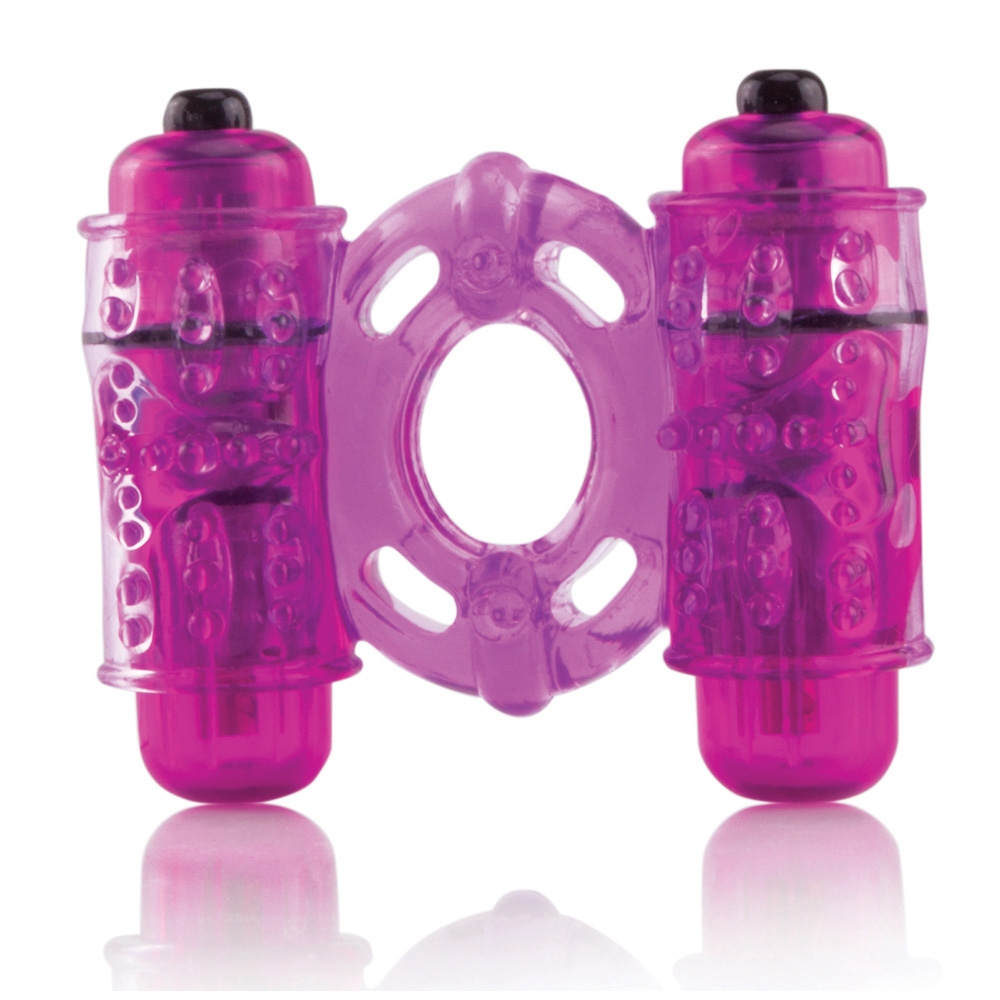 Screaming O Wow Double Wammy purple dual vibrating cock ring